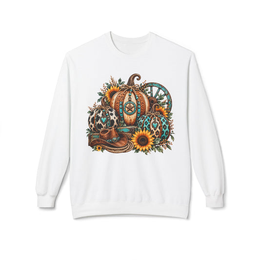 Boho Western Pumpkin & Sunflower Fall Sweatshirt