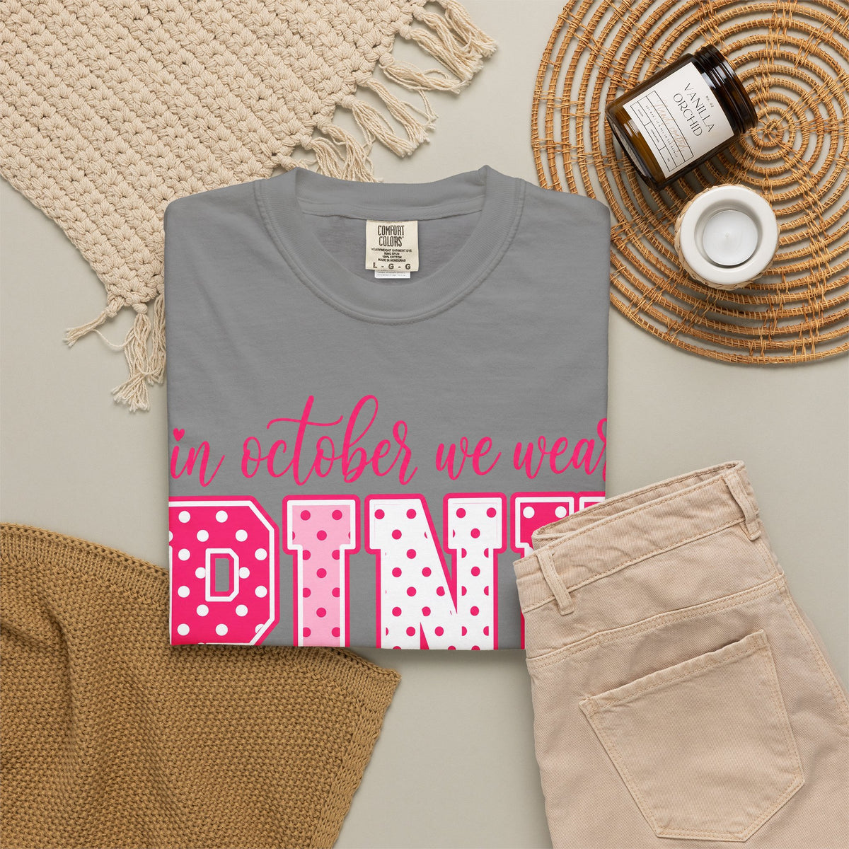 In October We Wear Pink T-Shirt — Breast Cancer Awareness Tee
