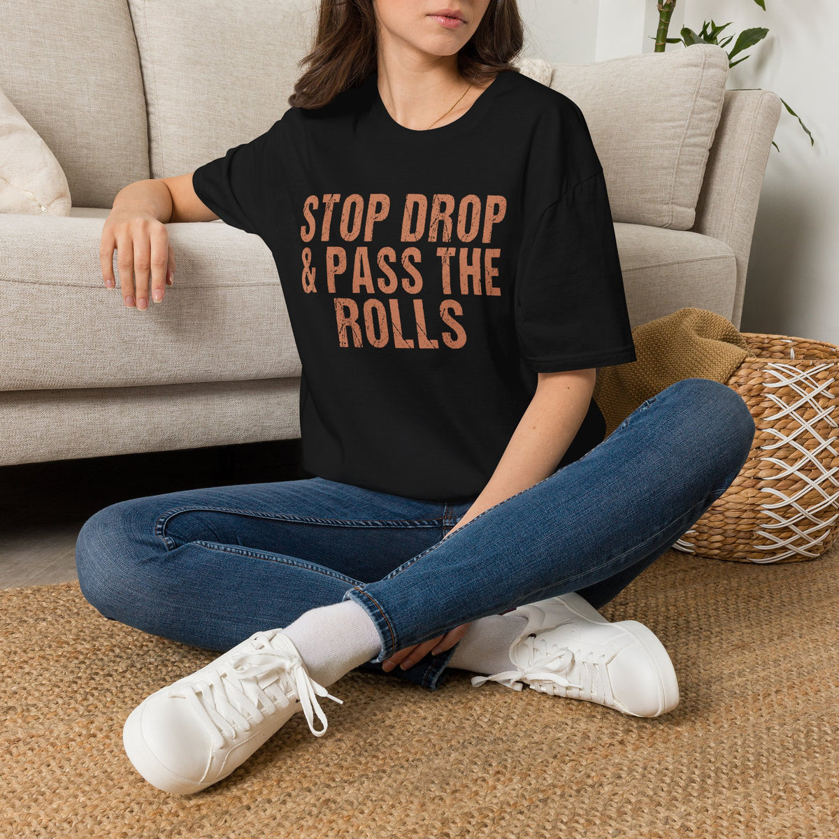 Friendsgiving - Stop Drop & Pass the Rolls Funny Thanksgiving T-Shirt