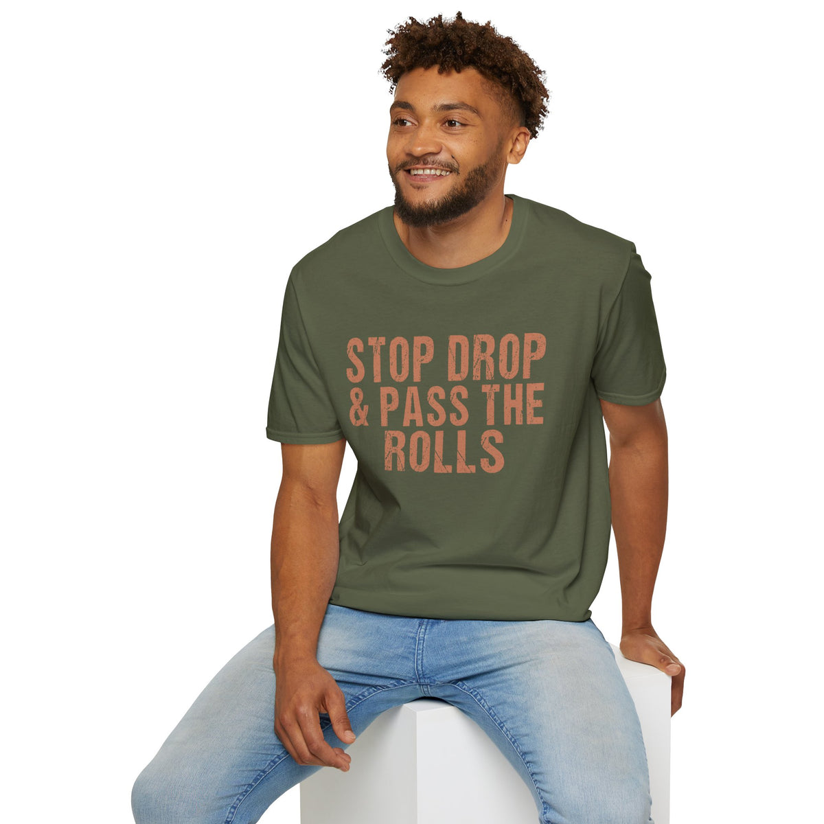 Friendsgiving - Stop Drop & Pass the Rolls Funny Thanksgiving T-Shirt