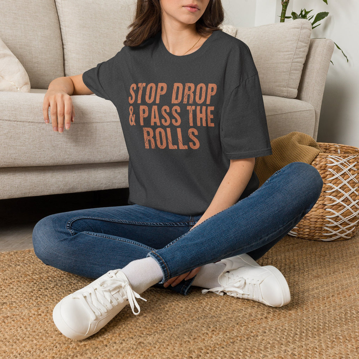 Friendsgiving - Stop Drop & Pass the Rolls Funny Thanksgiving T-Shirt
